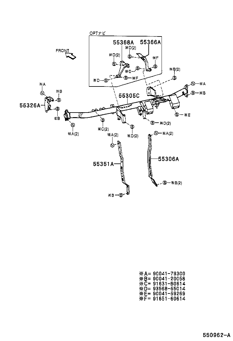 90044-68091 CLIP(FOR PANEL, INSTRUMENT CLUSTER FINISH) product image
