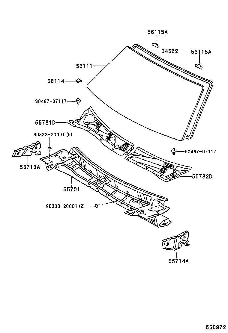 56101-33260 GLASS, WINDSHIELD product image