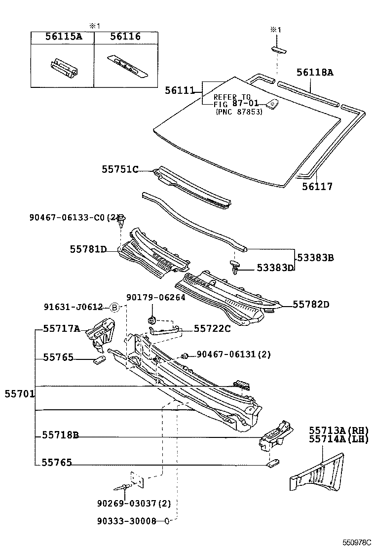 56101-02070 GLASS, WINDSHIELD product image