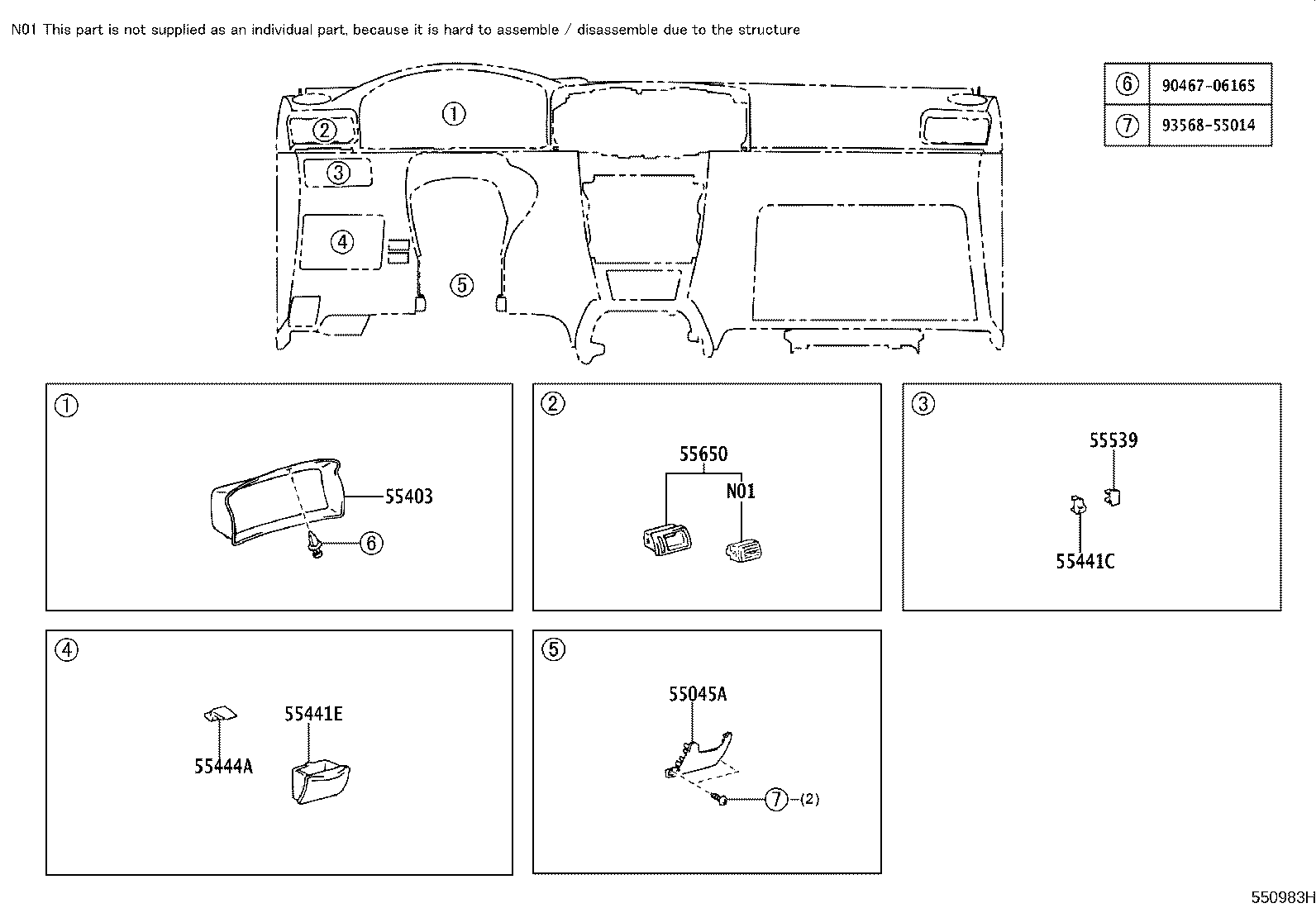 55403-02090 HOOD SUB-ASSY, METER product image