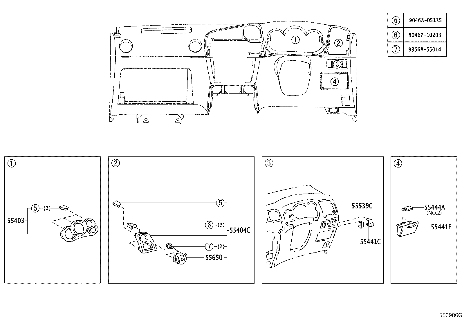 55306-01040 BRACE SUB-ASSY, INSTRUMENT PANEL, NO.1 product image