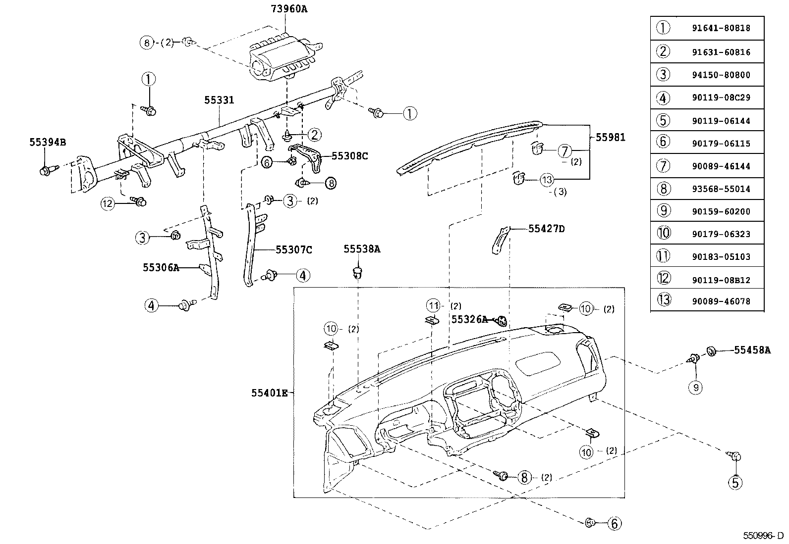 55412-YC080-B0 PANEL SUB-ASSY, INSTRUMENT CLUSTER FINISH, CENTER product image