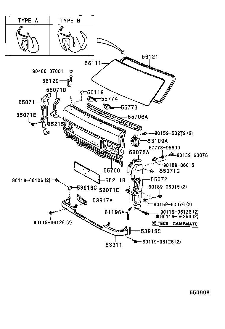 53801-27020 PANEL SUB-ASSY, FRONT SIDE, RH product image