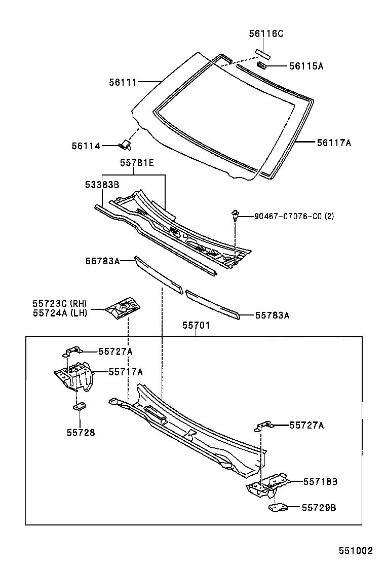 55708-YC010 LOUVER SUB-ASSY, COWL TOP VENTILATOR product image