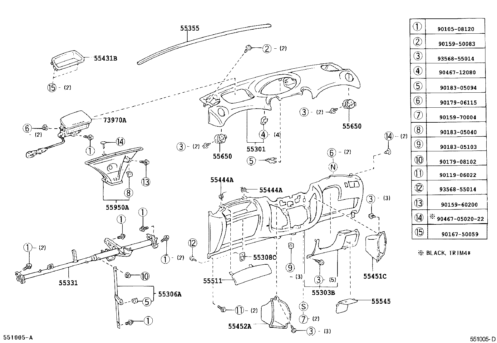 55412-52020-B1 PANEL, INSTRUMENT CLUSTER FINISH, CENTER product image