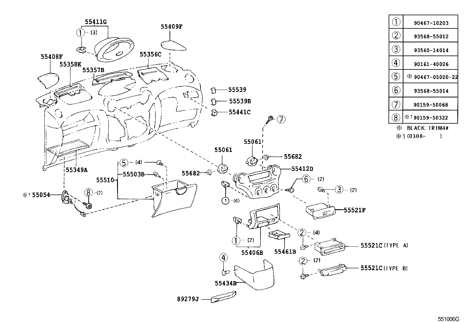 55412-52020-B1 PANEL, INSTRUMENT CLUSTER FINISH, CENTER product image