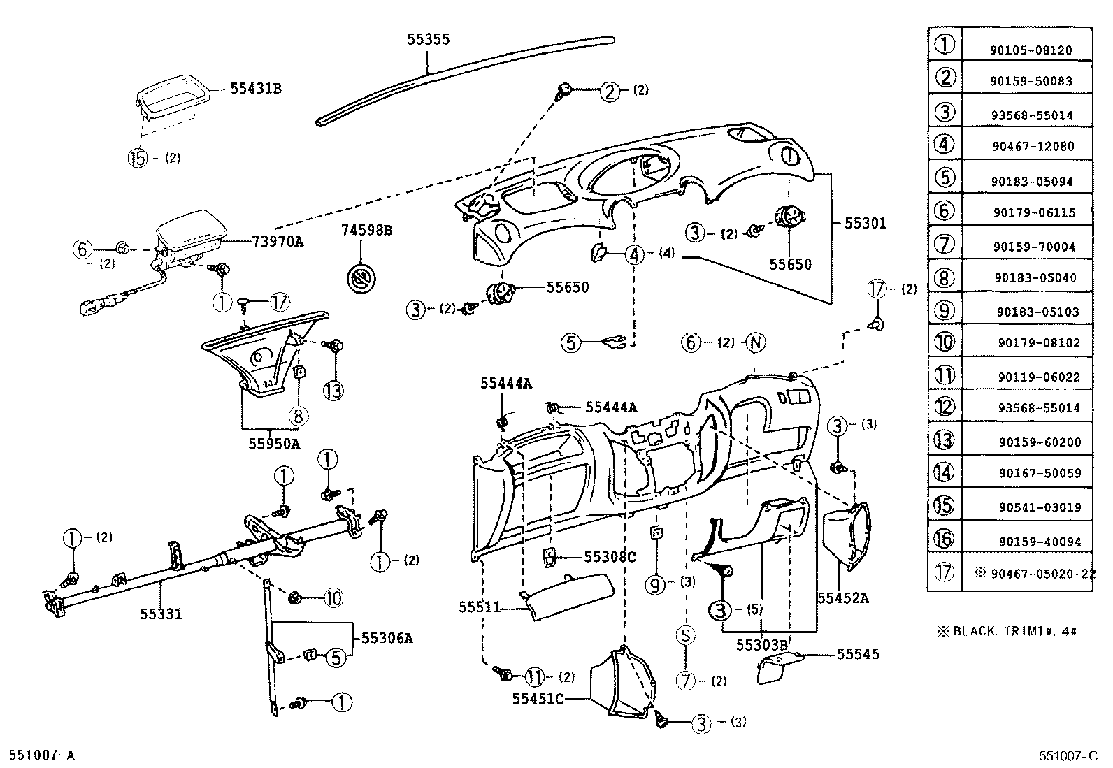 55441-20140-B5 BOX, INSTRUMENT PANEL COIN product image
