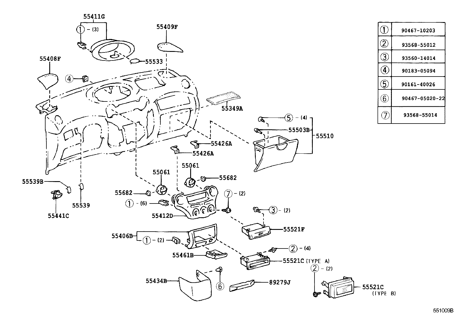 55441-20140-B5 BOX, INSTRUMENT PANEL COIN product image