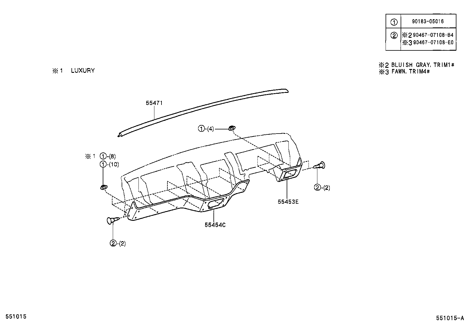 55322-0B020 BRACKET, INSTRUMENT PANEL, NO.2 product image
