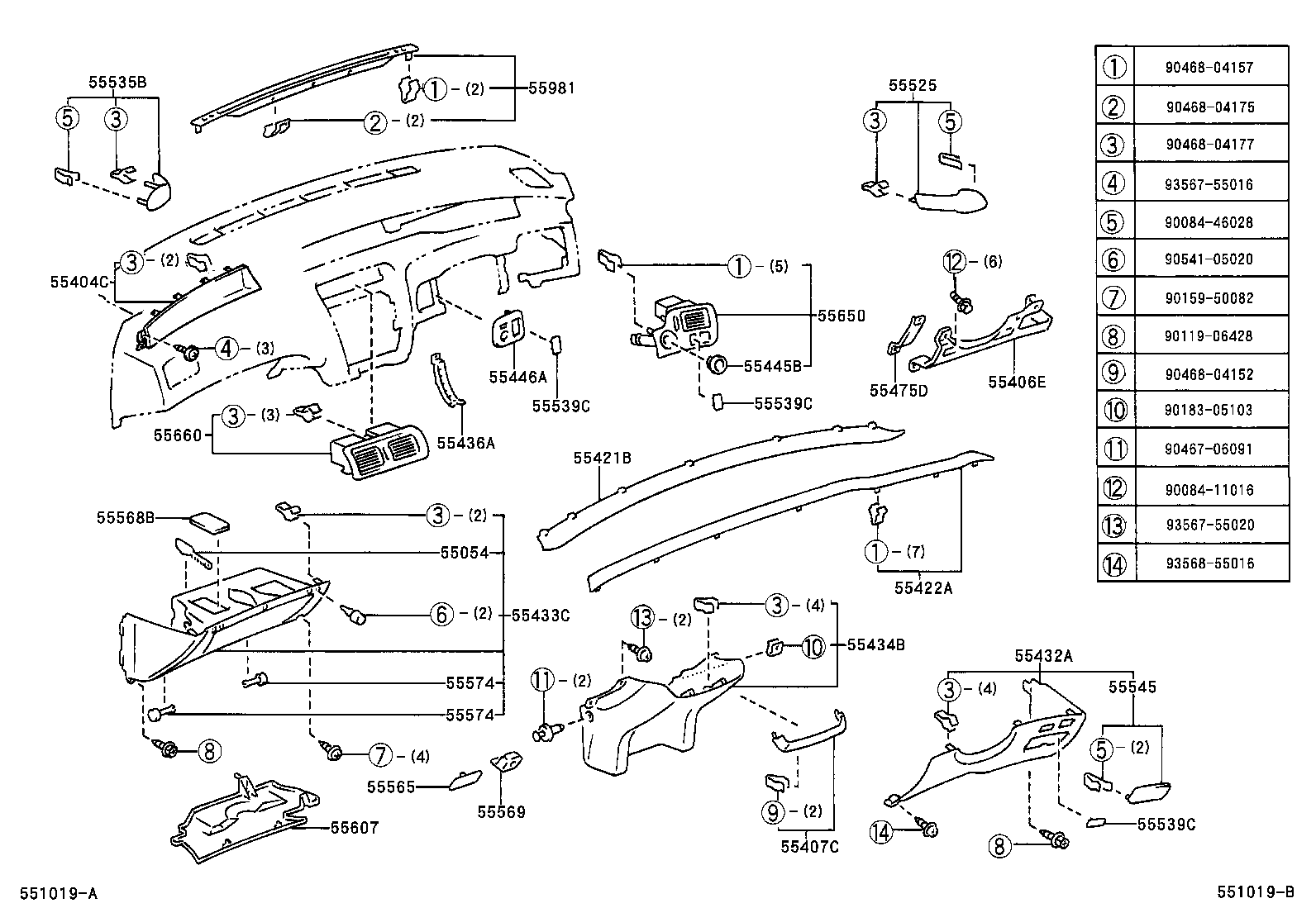 55054-AC020 STOPPER SUB-ASSY, GLOVE COMPARTMENT DOOR product image