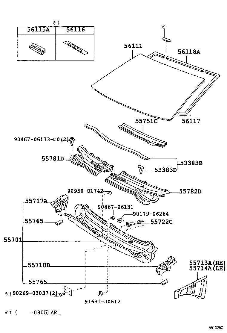 55751-02080 SHIELD, COWL VENTILATOR SPLASH product image