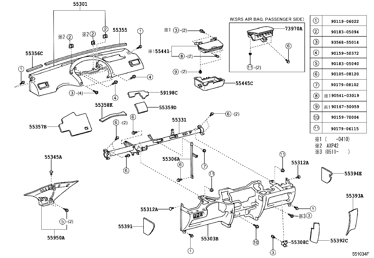 55405-0D080 PANEL SUB-ASSY, INSTRUMENT CLUSTER FINISH, CENTER product image