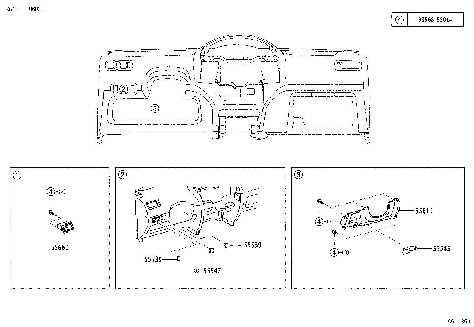 55405-0D080 PANEL SUB-ASSY, INSTRUMENT CLUSTER FINISH, CENTER product image