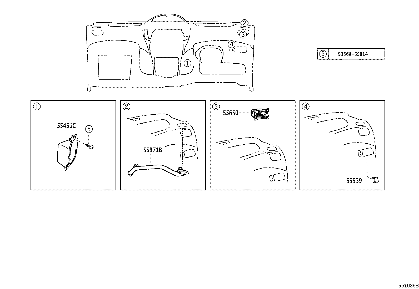 55406-52060 PANEL SUB-ASSY, INSTRUMENT CLUSTER FINISH, LOWER CENTER product image