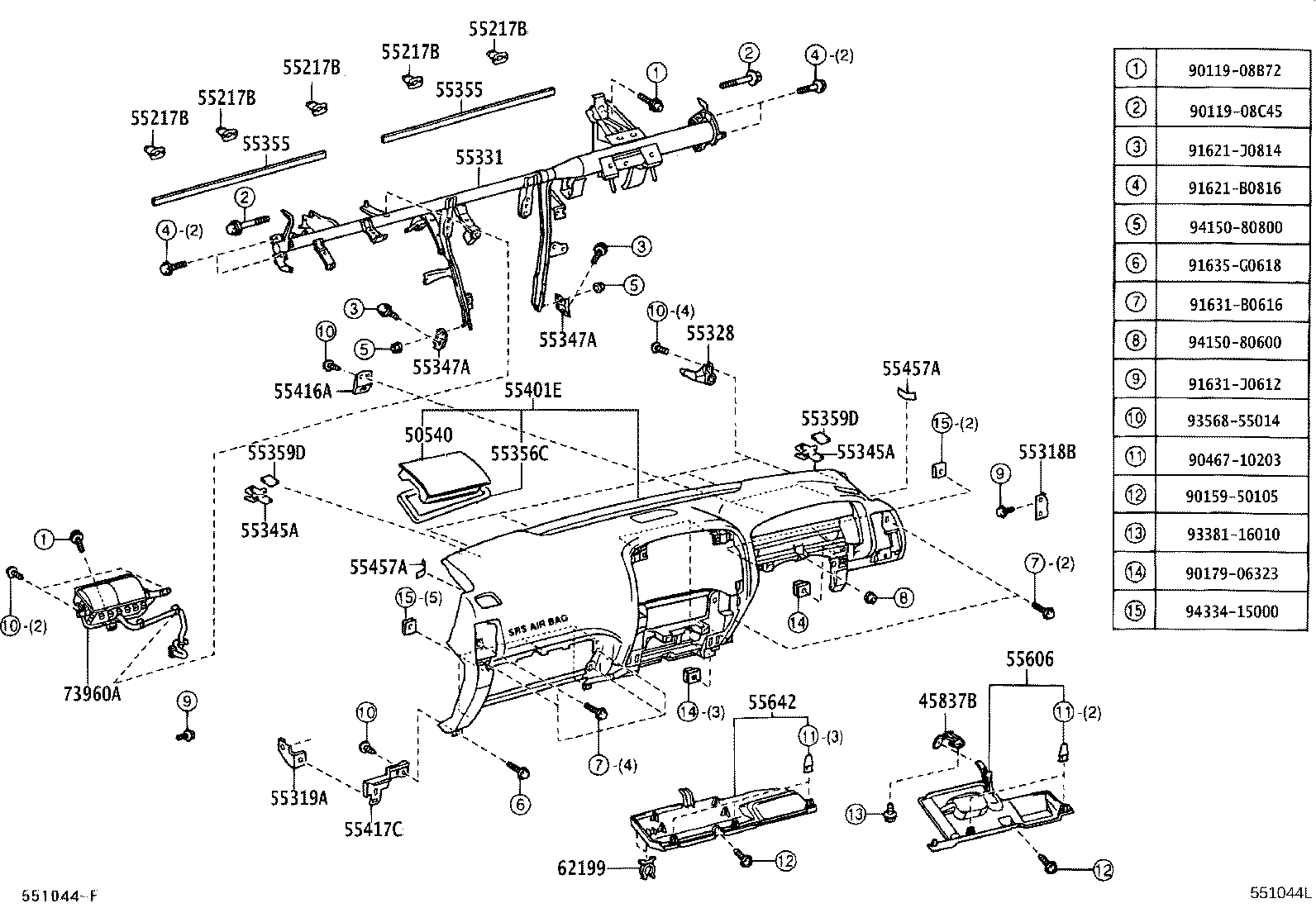 55461-60120 ORNAMENT, INSTRUMENT PANEL product image