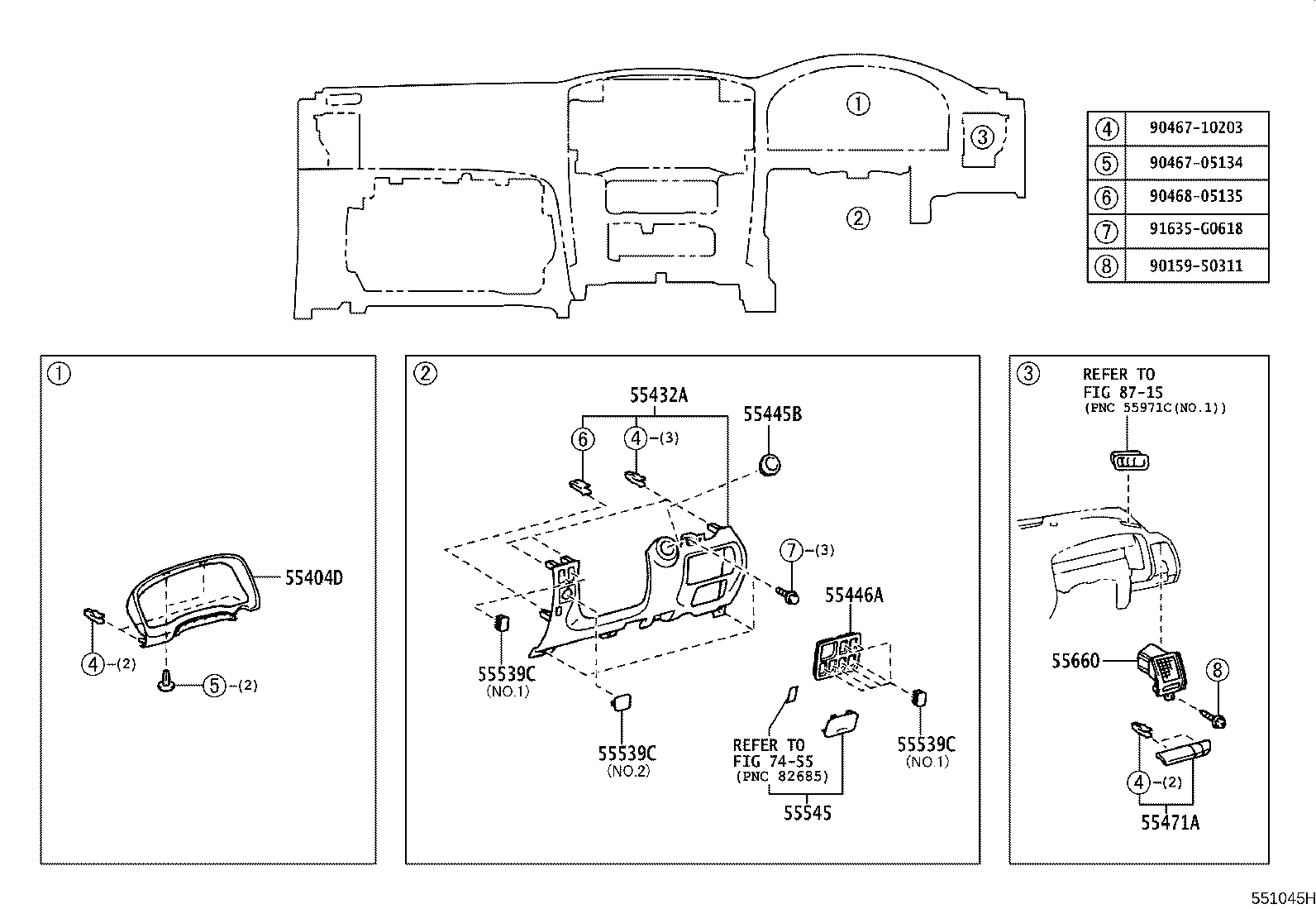 55461-60120 ORNAMENT, INSTRUMENT PANEL product image