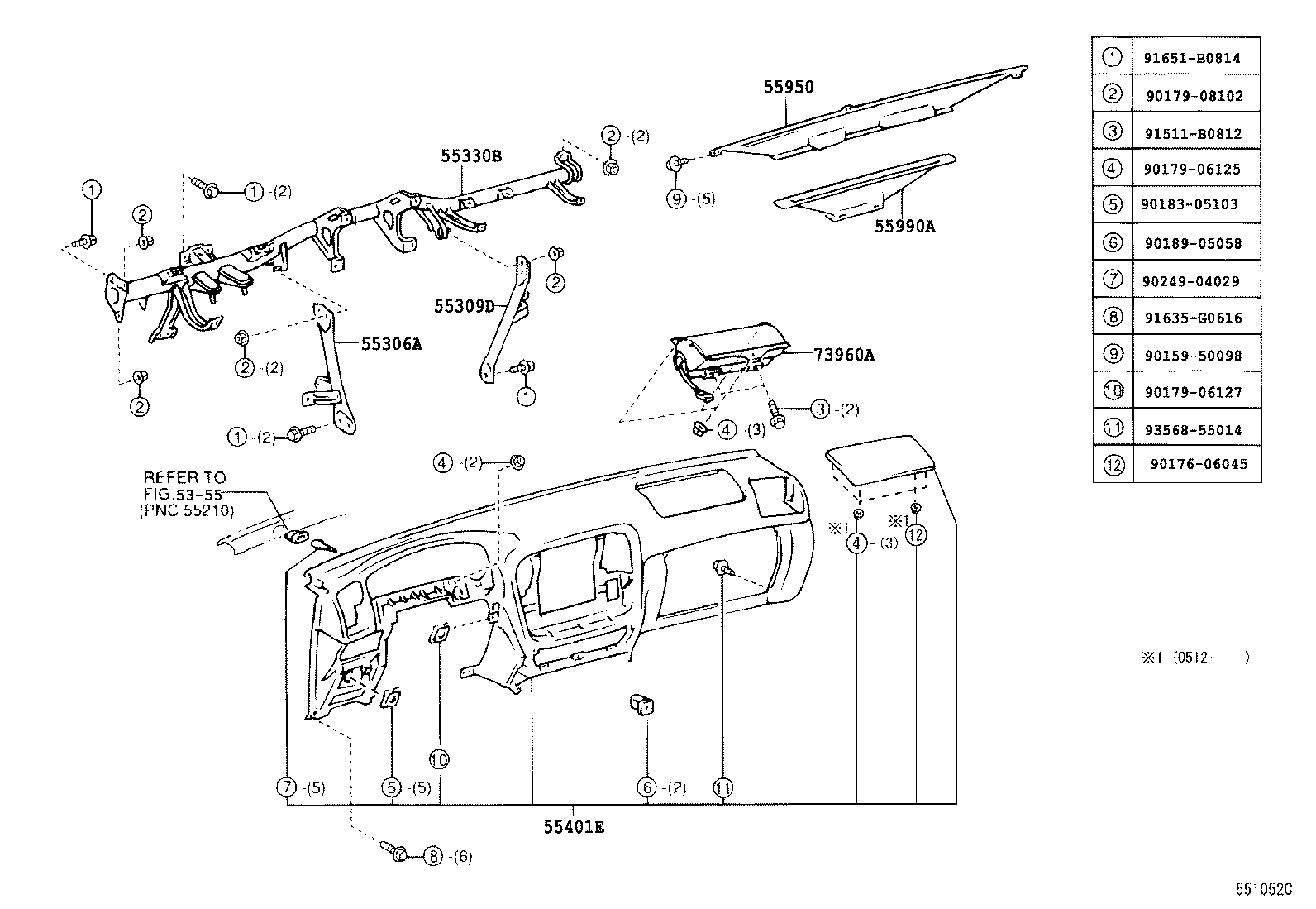 55412-60280 PANEL, INSTRUMENT CLUSTER FINISH, CENTER product image