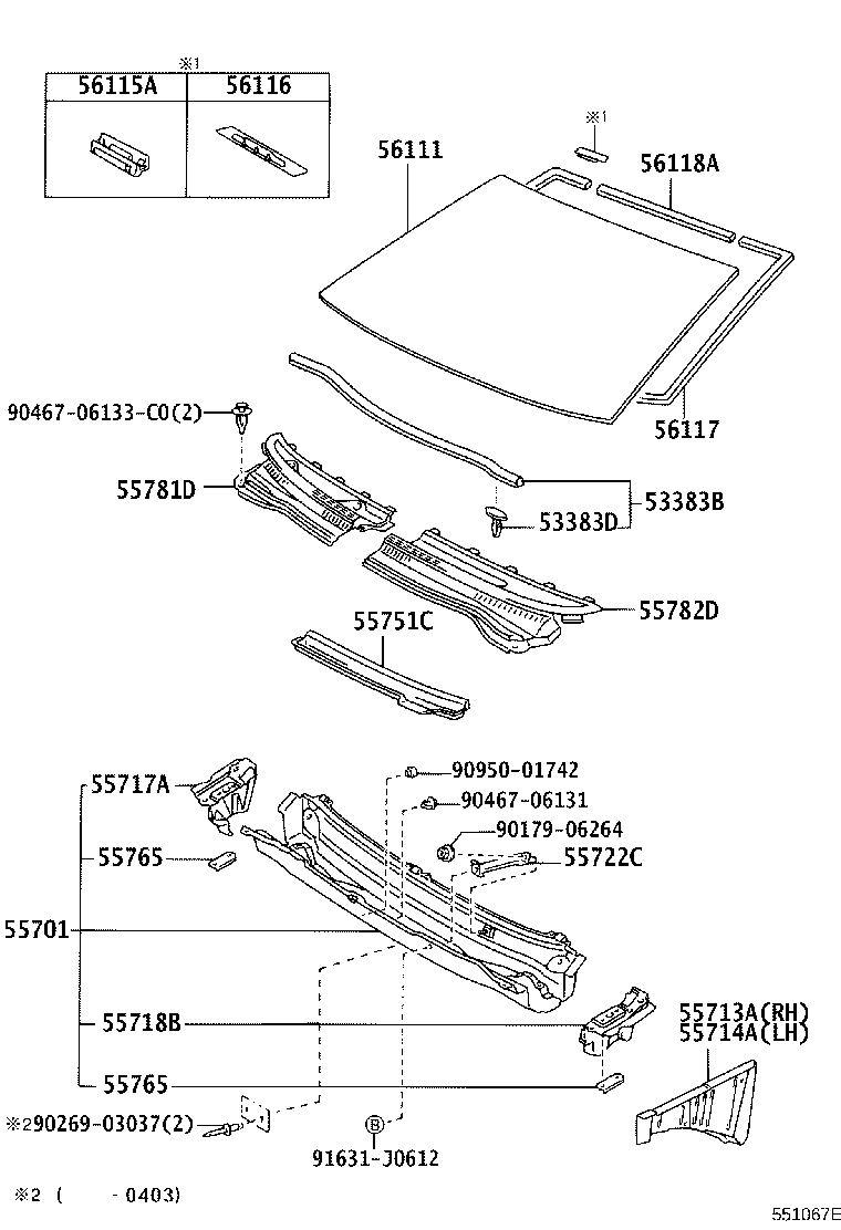 55708-12240 LOUVER, COWL TOP VENTILATOR, RH product image