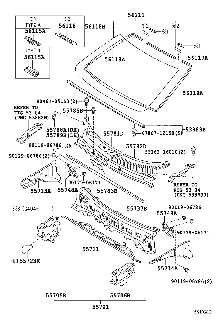 56101-52170 GLASS, WINDSHIELD product image