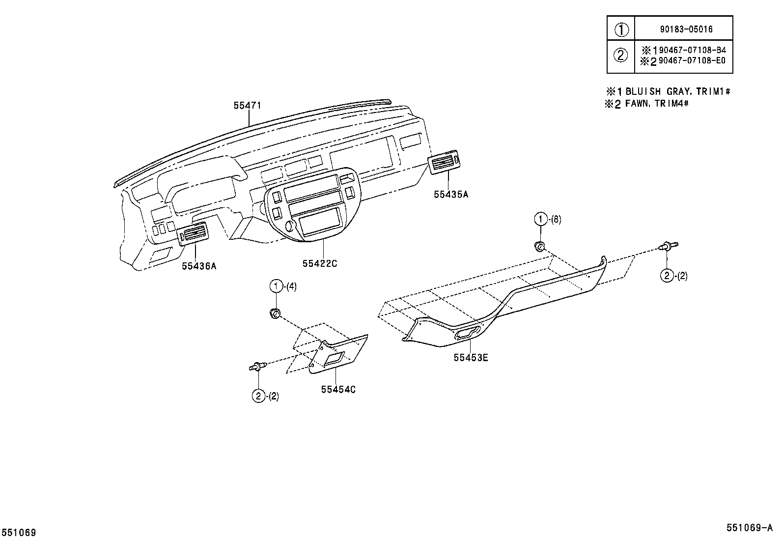 55322-0B020 BRACKET, INSTRUMENT PANEL, NO.2 product image