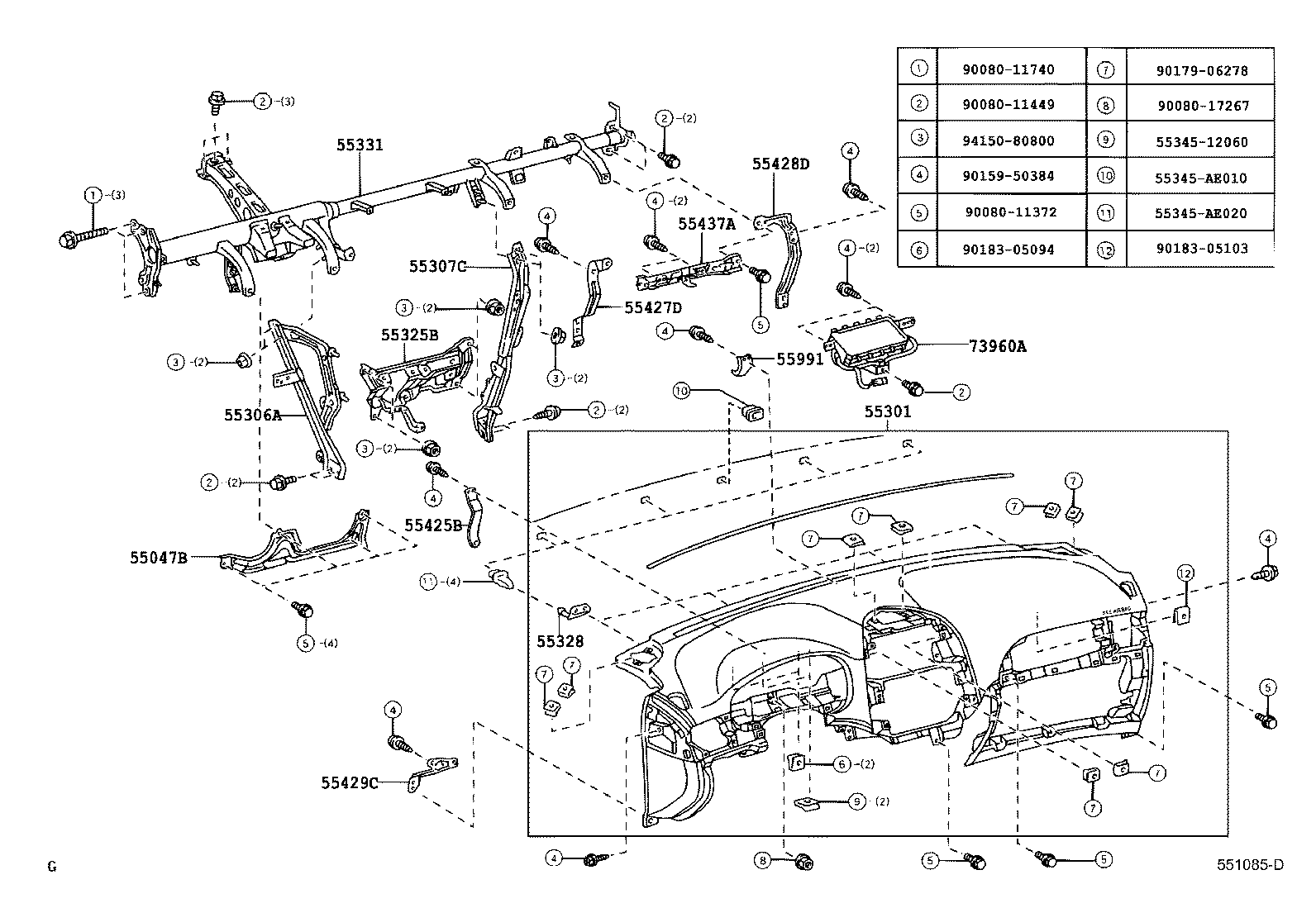 Toyota 55421-AE010 PANEL, INSTRUMENT CLUSTER FINISH, UPPER