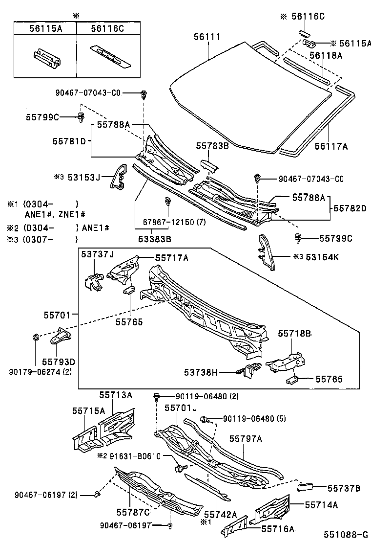 56101-68030 GLASS, WINDSHIELD product image