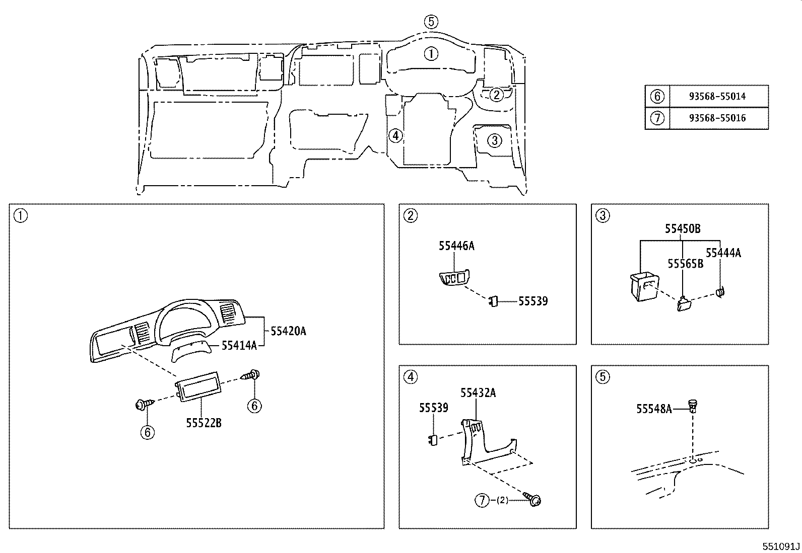 55300-68030 PANEL SUB-ASSY, INSTRUMENT, UPPER product image