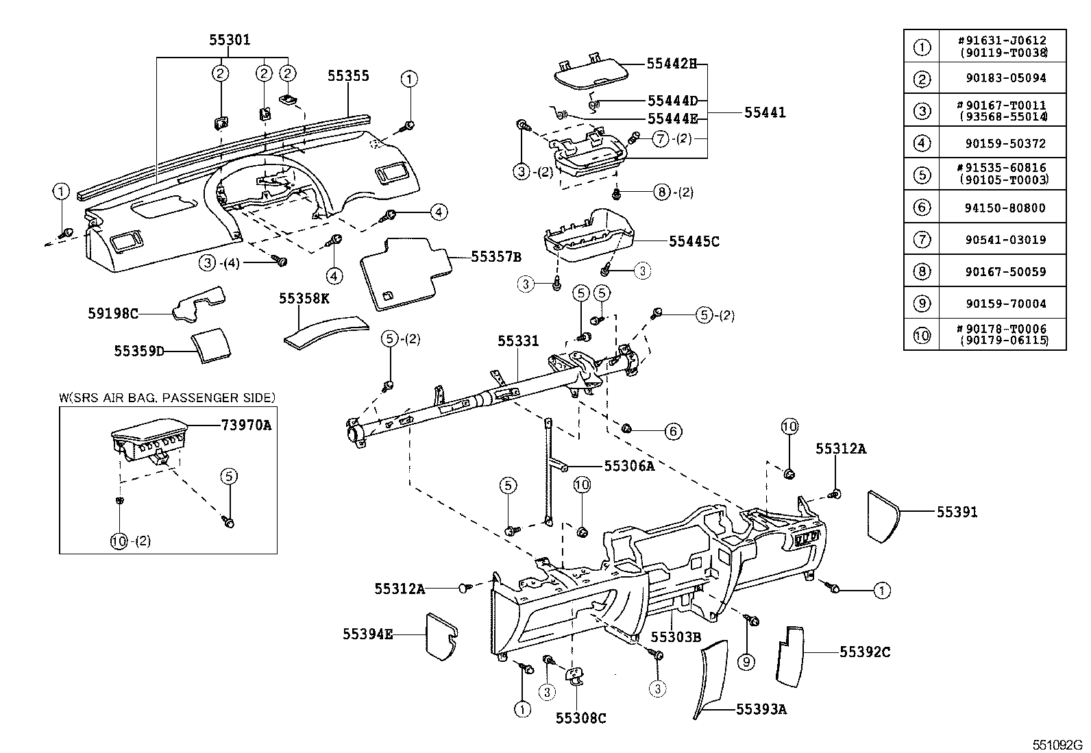 55405-0D080 PANEL SUB-ASSY, INSTRUMENT CLUSTER FINISH, CENTER product image