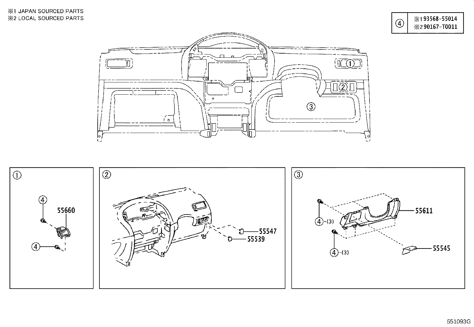 55405-0D080 PANEL SUB-ASSY, INSTRUMENT CLUSTER FINISH, CENTER product image