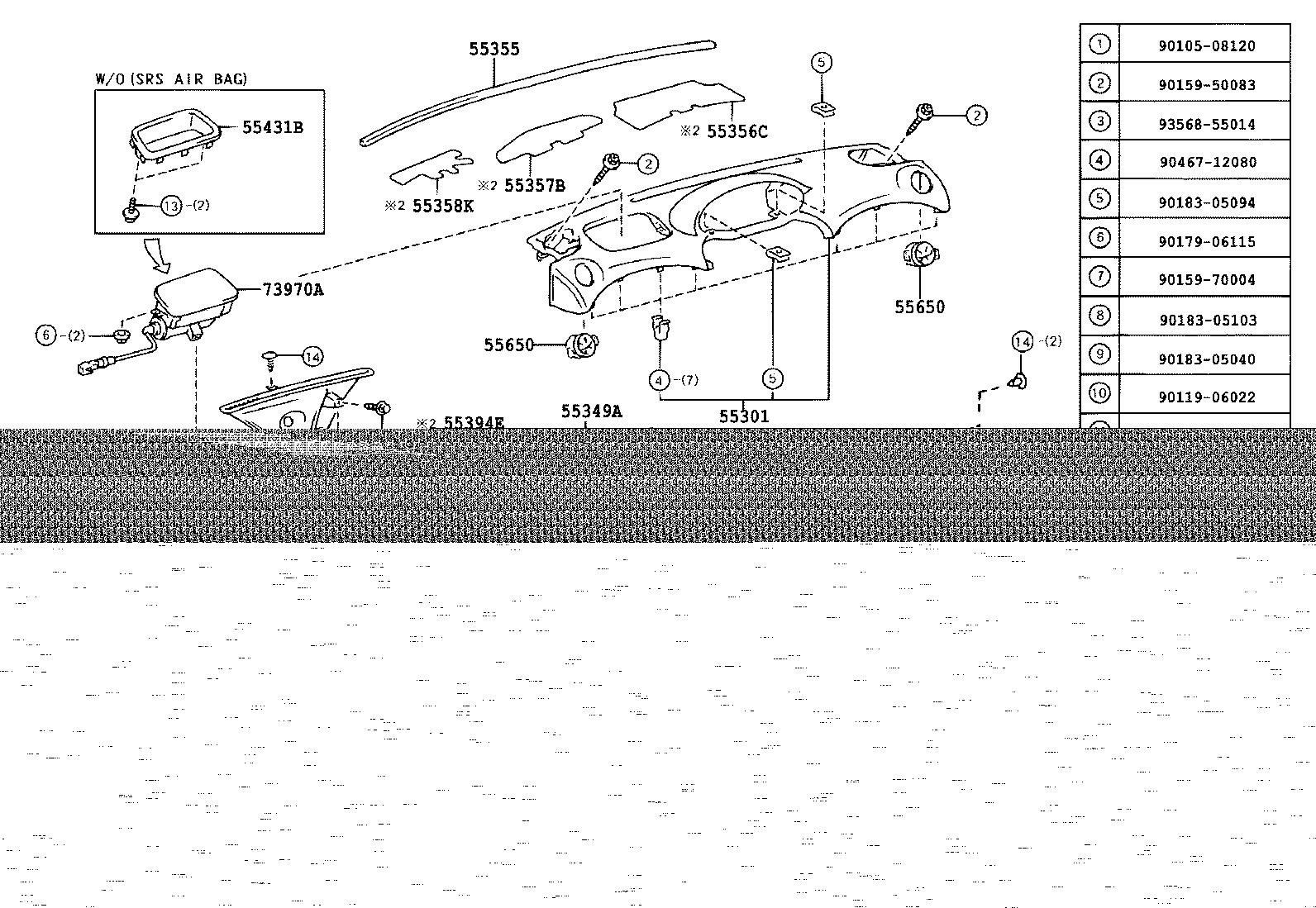 55303-52902 PANEL SUB-ASSY, INSTRUMENT, LOWER product image