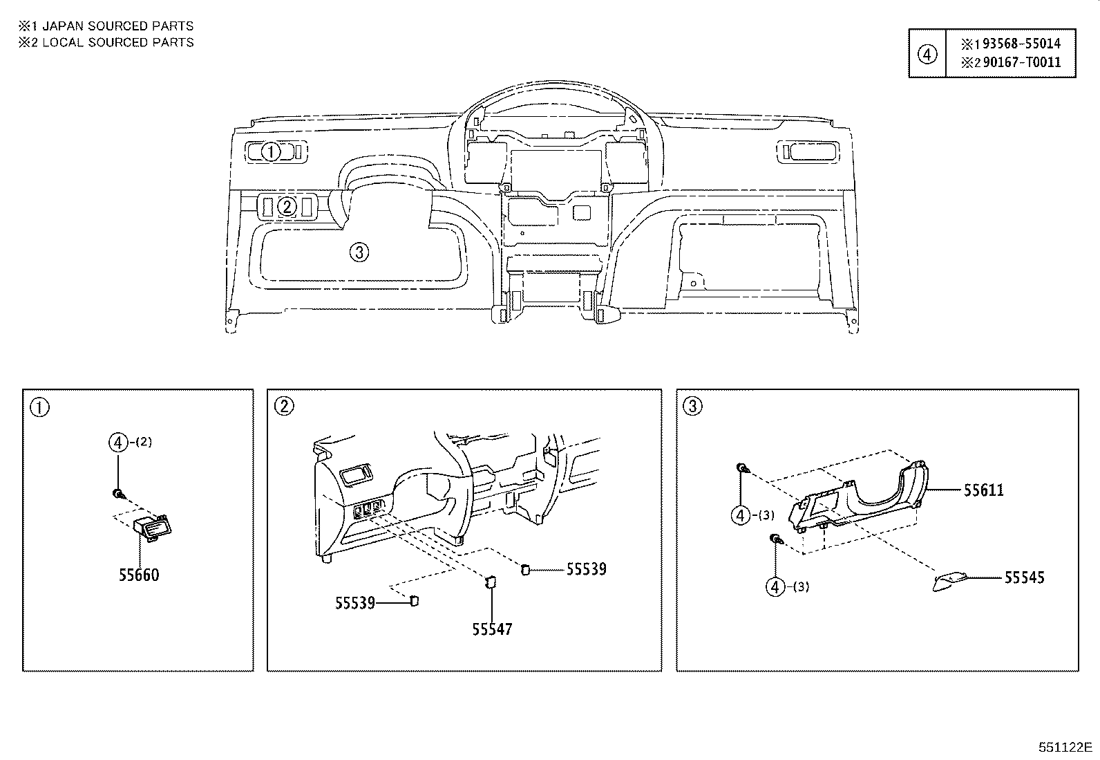 55405-0D080 PANEL SUB-ASSY, INSTRUMENT CLUSTER FINISH, CENTER product image