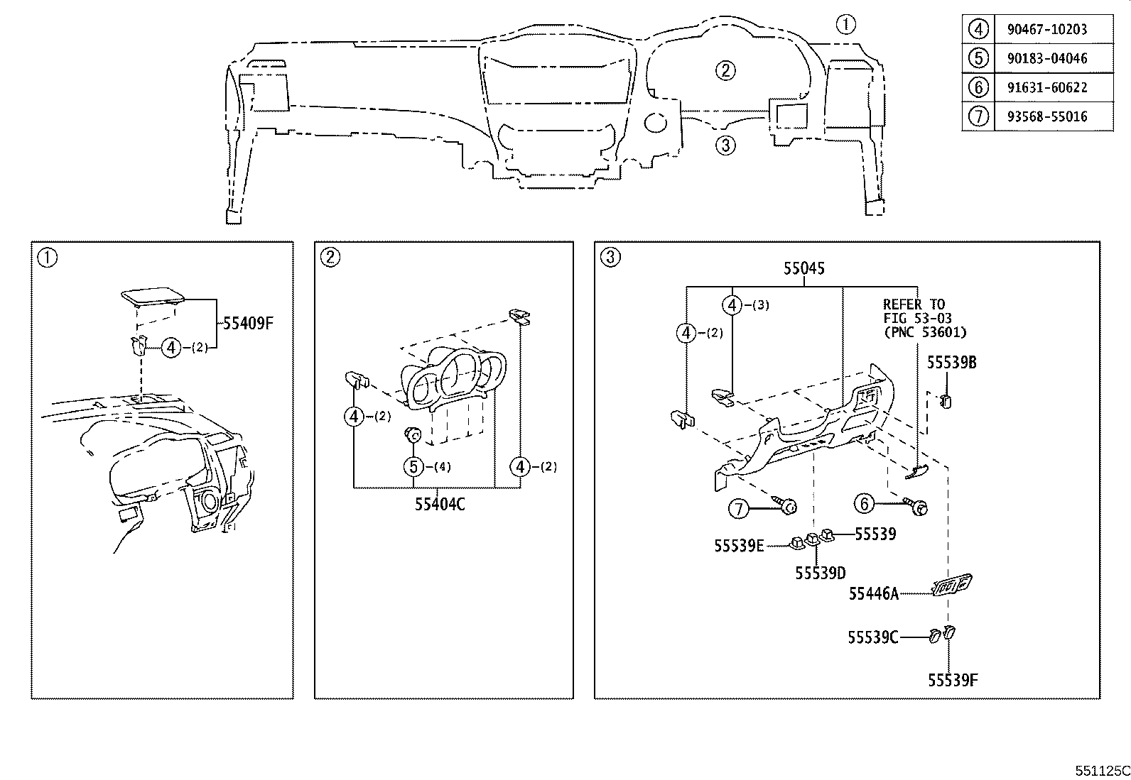 55306-48050 BRACE SUB-ASSY, INSTRUMENT PANEL, NO.1 product image
