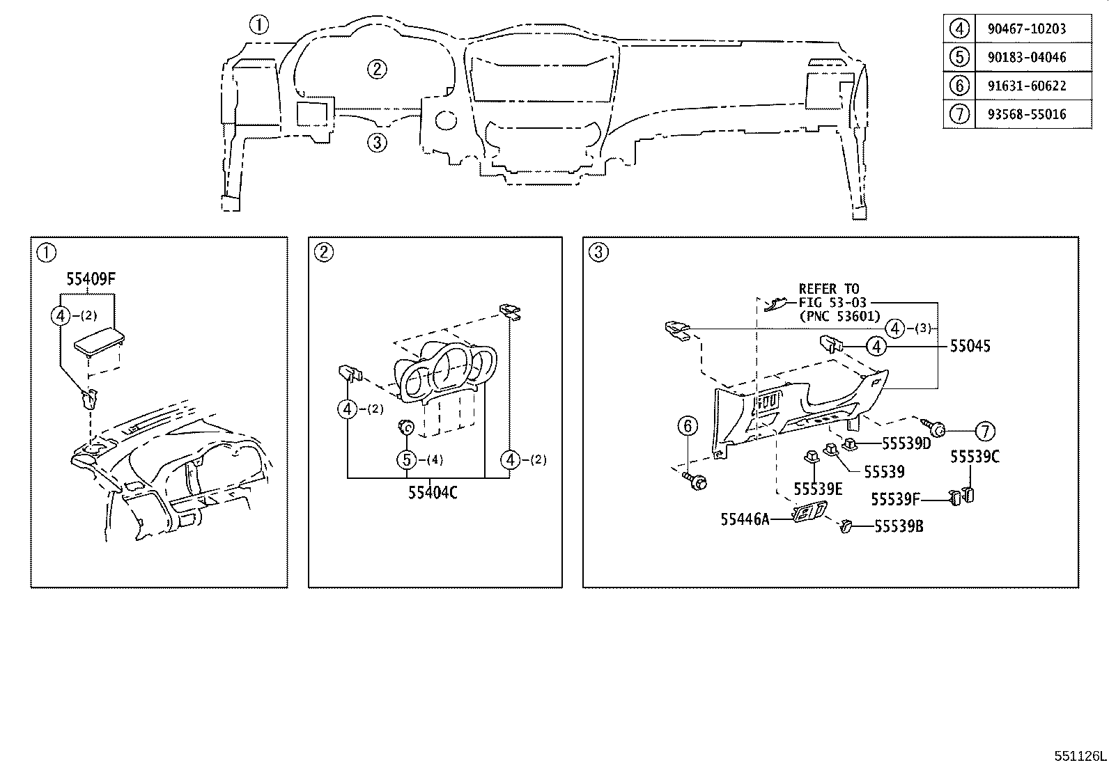 55306-48050 BRACE SUB-ASSY, INSTRUMENT PANEL, NO.1 product image