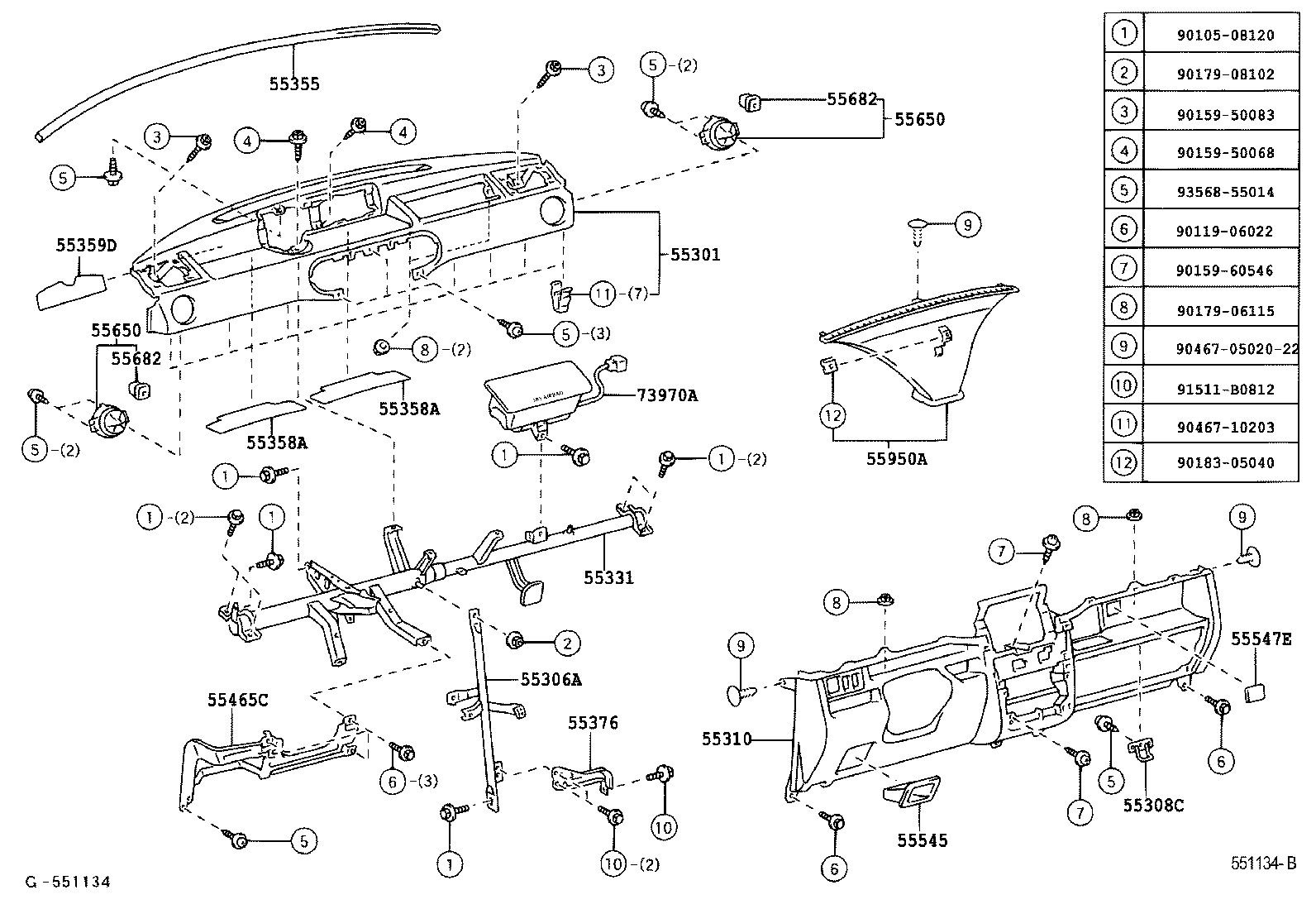 Toyota 90541-03015 CUSHION(FOR GLOVE COMPARTMENT)