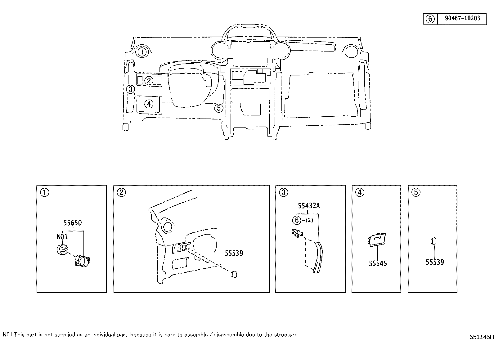 55522-52010 COVER, STEREO OPENING product image