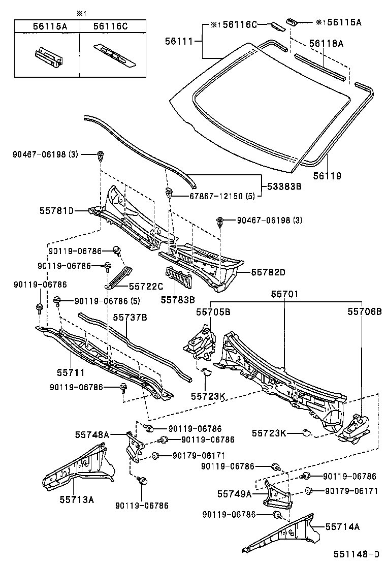 56101-46020 GLASS, WINDSHIELD product image