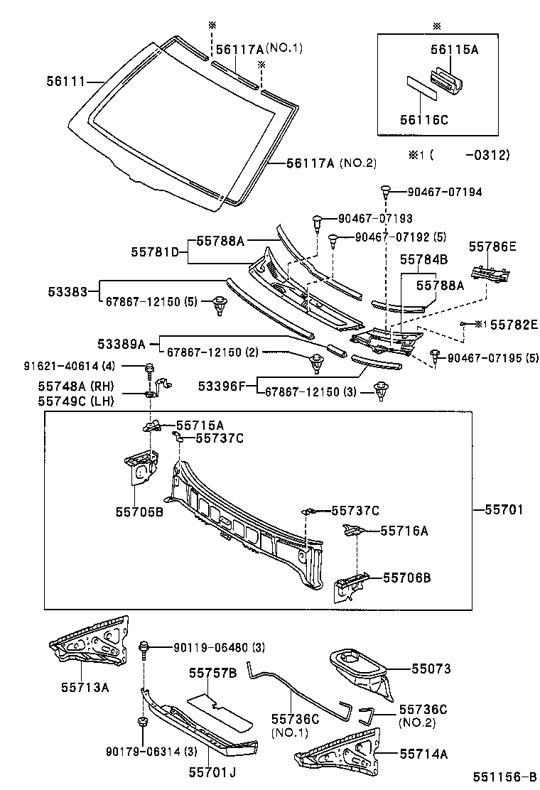 55757-42010 SHEET COWL TOP INSULATOR product image