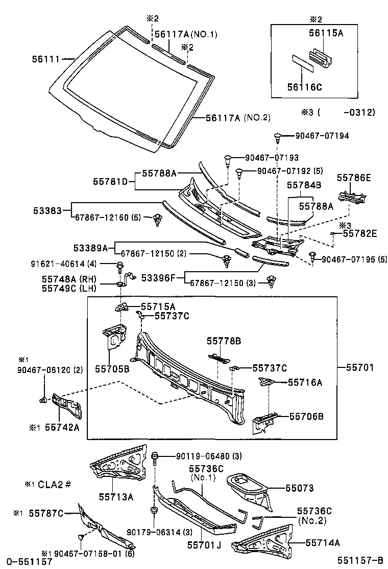 53389-42010 SEAL, HOOD TO COWL TOP, NO.2 product image