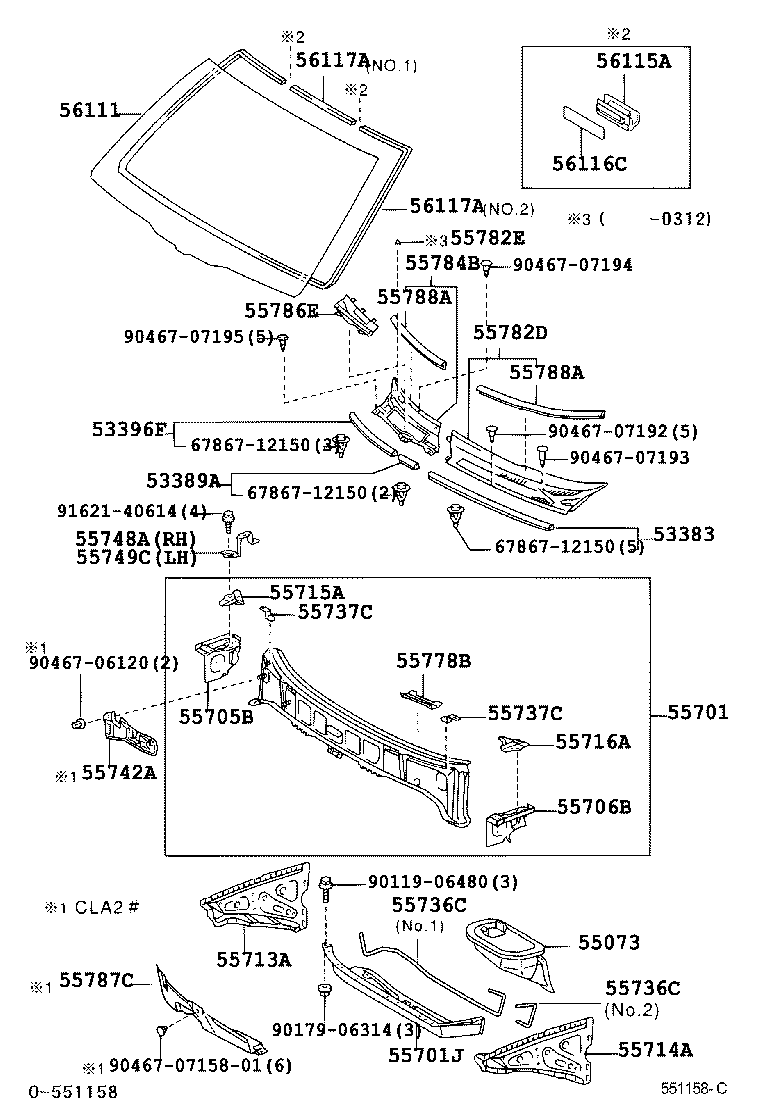 53389-42010 SEAL, HOOD TO COWL TOP, NO.2 product image