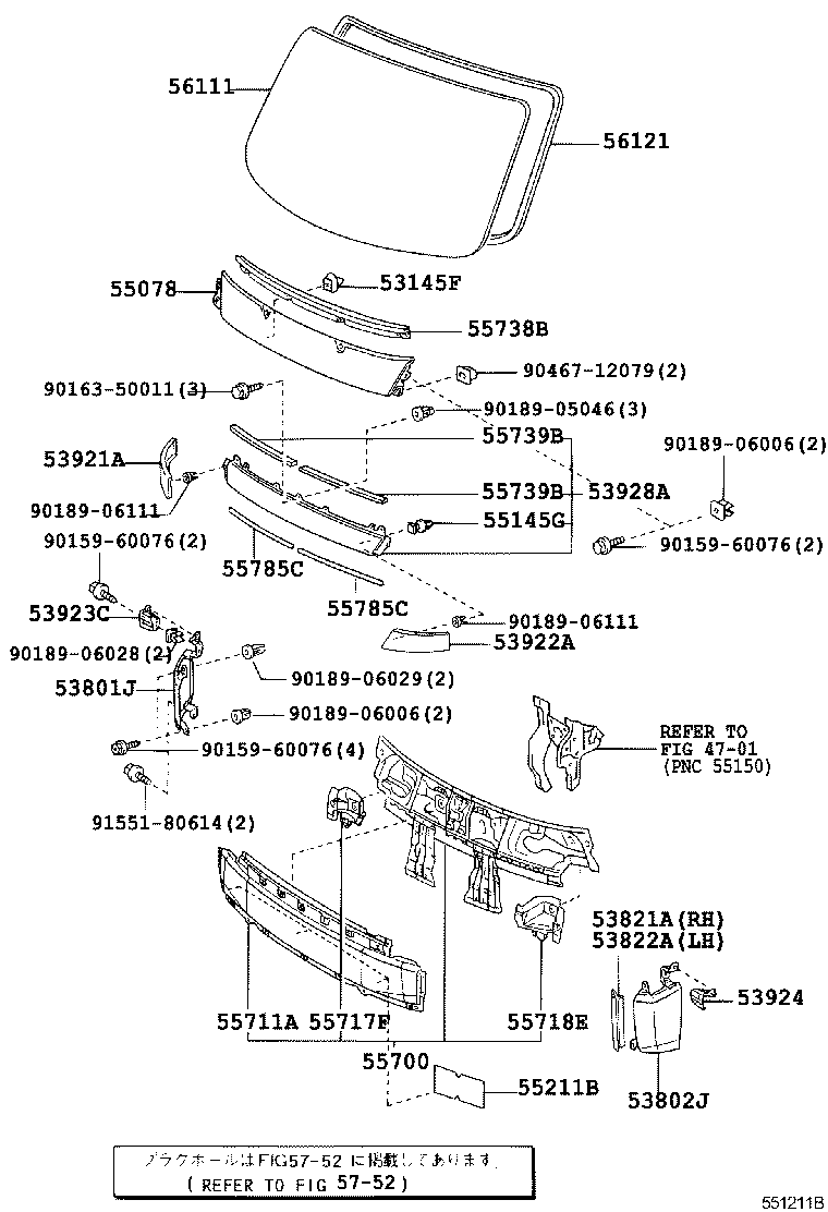 53928-37040 GARNISH, FRONT PANEL, CENTER product image