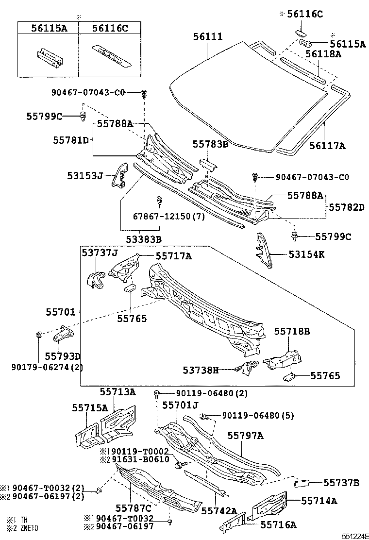 53153-68010 GUIDE, RADIATOR GRILLE SIDE AIR, RH product image