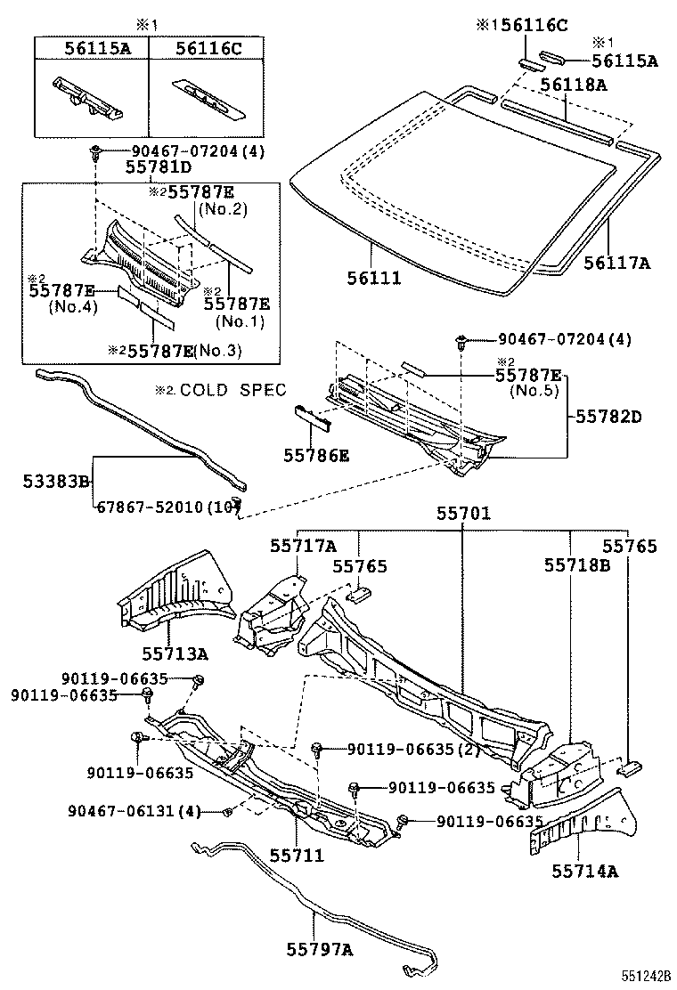 55709-0F030 LOUVER, COWL TOP VENTILATOR, LH product image