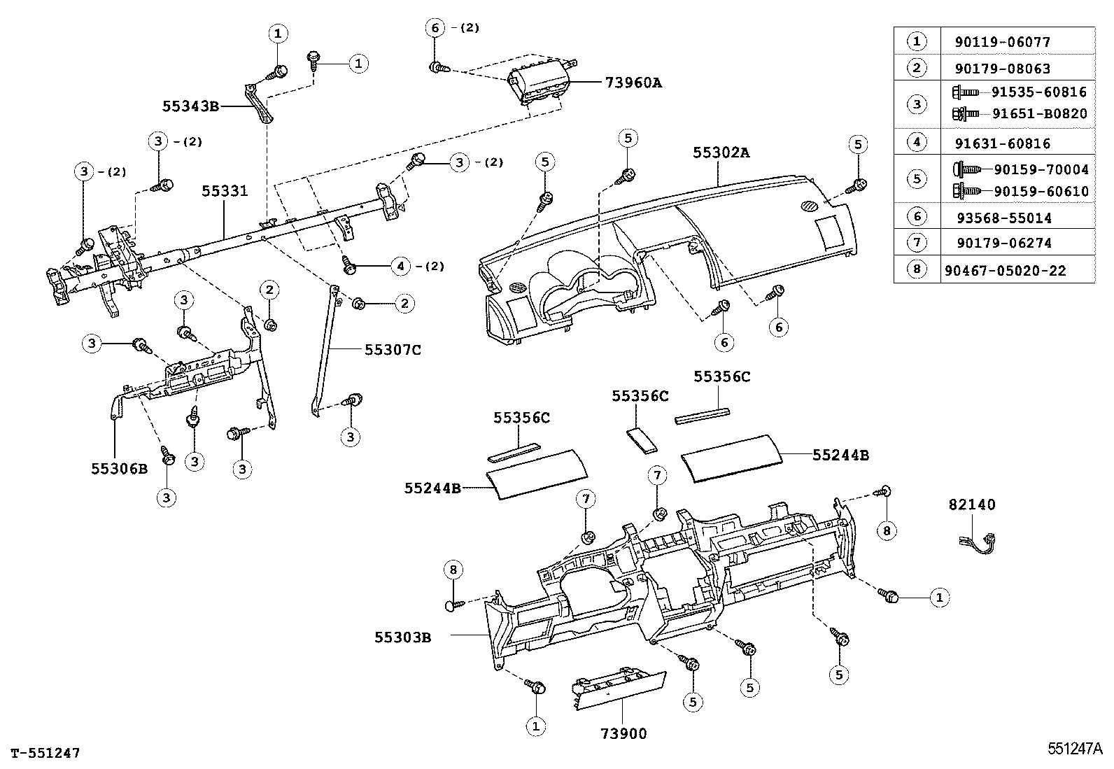 55306-21030 BRACE SUB-ASSY, INSTRUMENT PANEL TO COWL product image