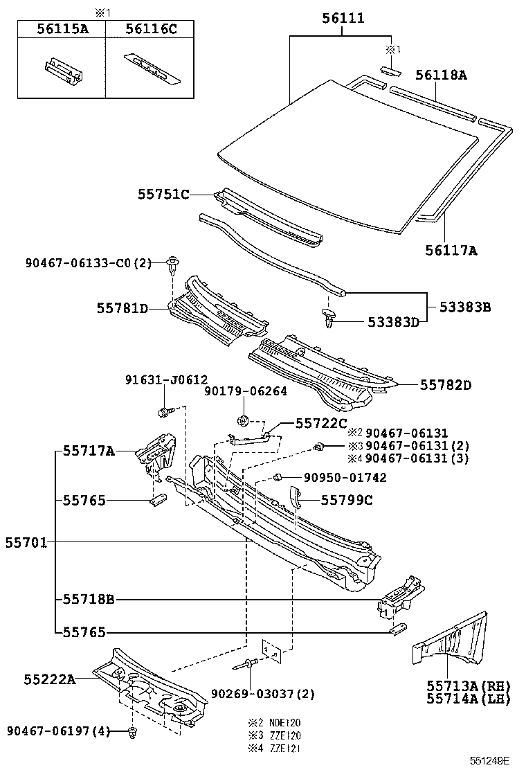 53383-12140 SEAL, HOOD TO COWL TOP product image