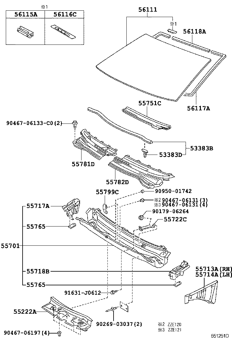 53383-12140 SEAL, HOOD TO COWL TOP product image
