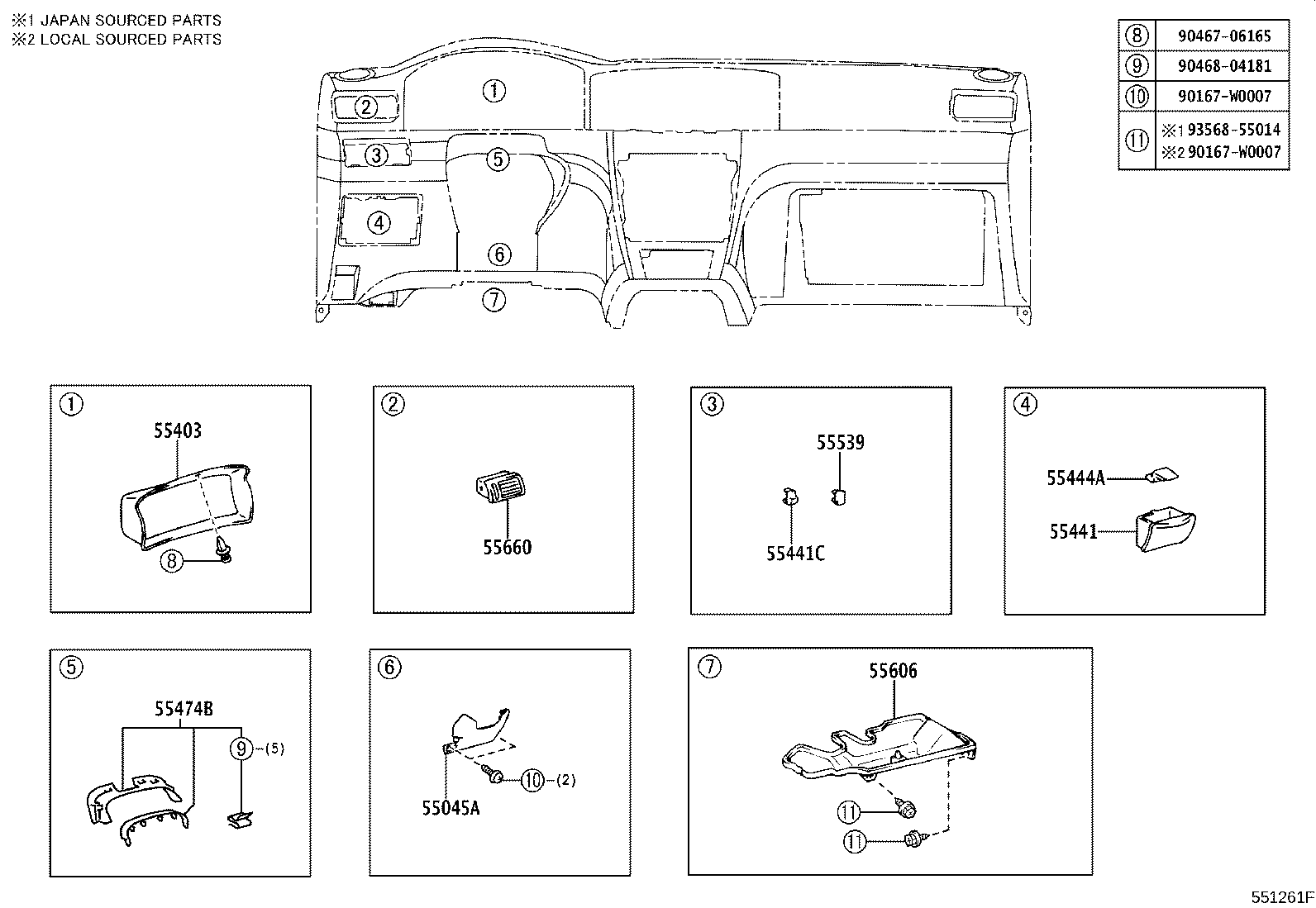 55355-02080 CUSHION, INSTRUMENT PANEL, NO.1 product image