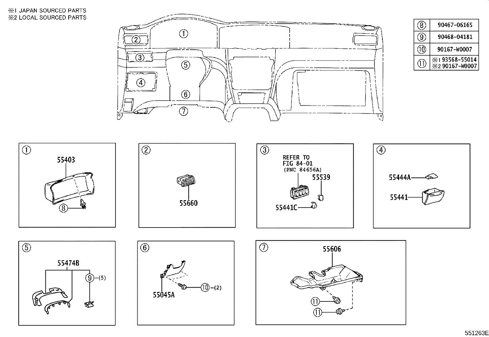 55045-02090-B0 PANEL SUB-ASSY, INSTRUMENT PANEL FINISH, LOWER RH product image