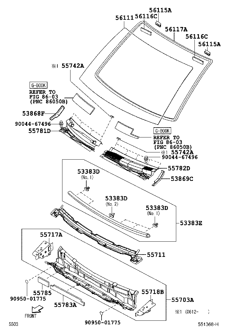 53869-B1010 SEAL, FRONT FENDER TO COWL SIDE, NO.2 LH product image