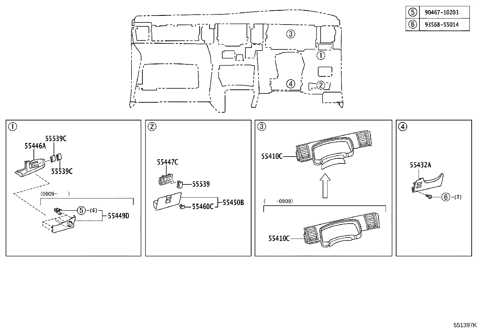 55307-44010 BRACE SUB-ASSY, INSTRUMENT PANEL, NO.2 product image