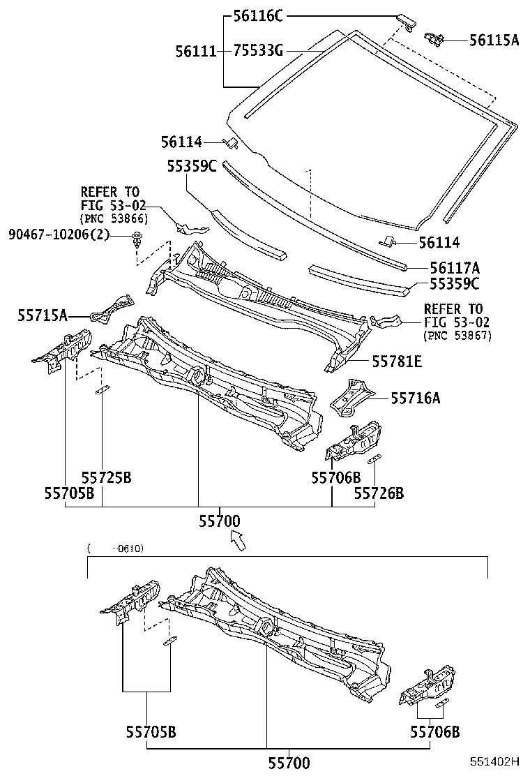 56101-22040 GLASS, WINDSHIELD product image